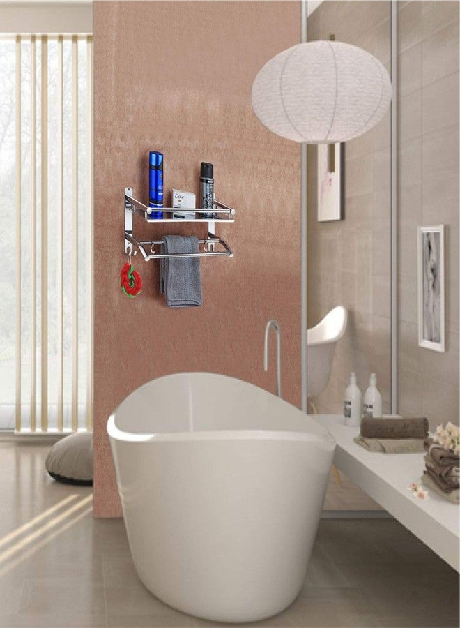 KEEPWELL Stainless Steel Nickel Chrome - Glossy Multi-use Shelf, Bathroom Accessories (Silver) - Image 2